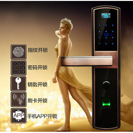 指紋鎖手機APP密碼鎖刷卡智能家庭公寓學校電子門鎖