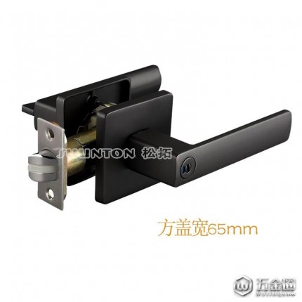 松拓鎖具室內(nèi)門鎖現(xiàn)代簡約黑色門鎖方蓋室內(nèi)門鎖陽臺衛(wèi)生間門鎖臥室門鎖實(shí)木門鎖具把手