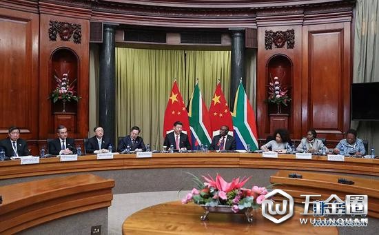 ▲7月24日，國家主席習近平在比勒陀利亞同南非總統(tǒng)拉馬福薩舉行會談。 （新華社）